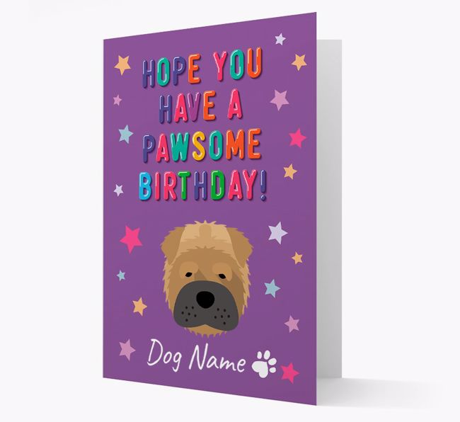 Personalised Card 'Hope You Have A Pawesome Birthday' with {breedCommonName} Icon